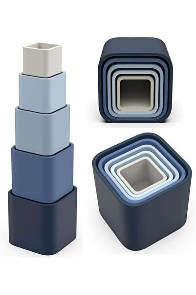 Pitikot Set of 6 Montessori Pitikot® Stacking Cubes, Roomy Silicone Cubes