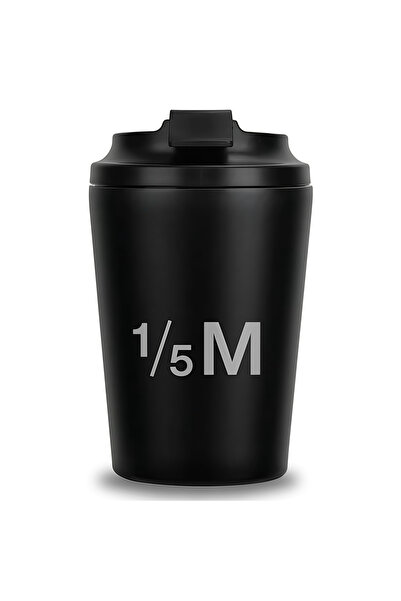 Generic 1/5M Mug 360ml Thermal Travel Mug, Vacuum Insulated Reusable Coffee Cup with Lid (Black)