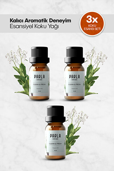 Parla Concept Çamaşır Yün Kurutma Topu Koku Seti - 10 ml - 3 Adet Clean Fresh...