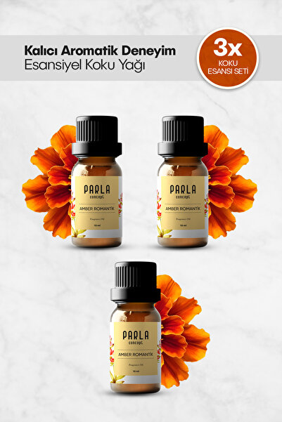 Parla Concept Çamaşır Yün Kurutma Topu Koku Seti - 10 ml - 3 Adet Amber Roman...