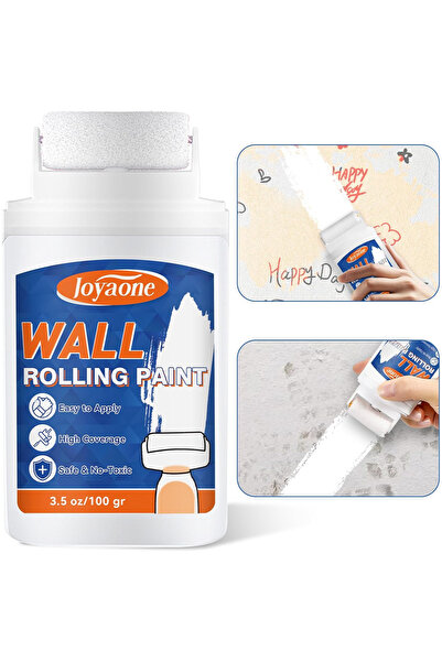 Whimlets Vopsea albă lavabilă cu rolă, corector rapid pereți, pete, zgârieturi, creion, 100ml