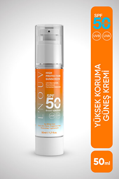 L'NOUV Aydınlatıcı ve Nemlendirici Yüksek Korumalı SPF 50+ Güneş Kremi 50 ml ...