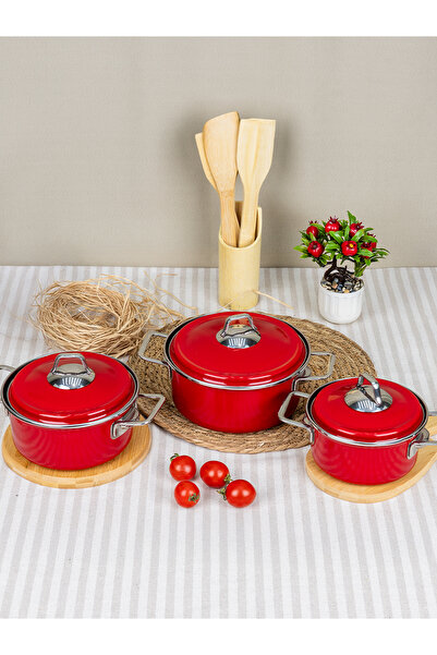Savaşan Emaye Induction Base Enamel Cookware Set