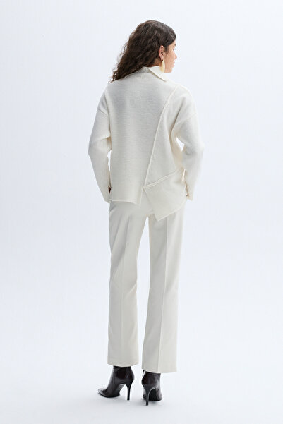 Mudo Fisherman Collar Asymmetric Wool Sweater