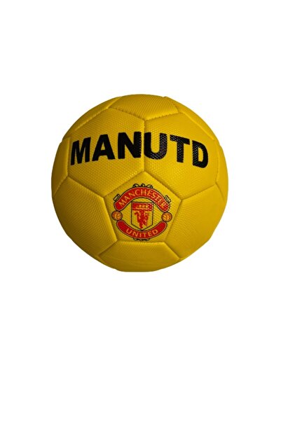 OEM Minge de fotbal, Manchester United, Piele artificiala, marime oficiala, Galben/Alb