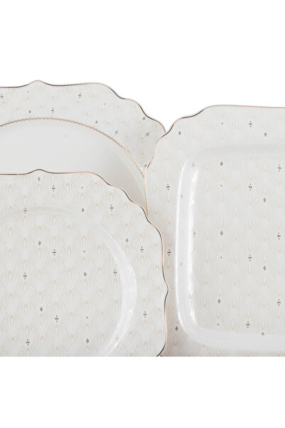 Dania ✨ Luxurious porcelain dinnerware set for 6 people – elegant gilded design, complete set! ✨ 70 pieces