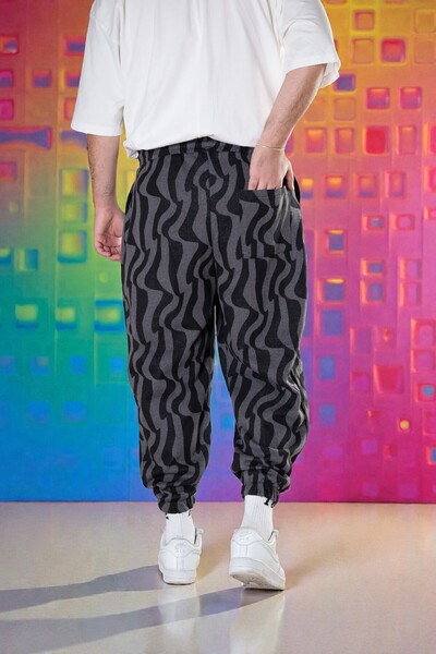 FG KONNİCHİWA Unisex Φαρδύ παντελόνι με έθνικ σχέδιο, ελαστική μέση και πόδια, με τσέπες, χαλαρό, hippie, μποέμικο, φαρδύ, έθνικ σχέδιο