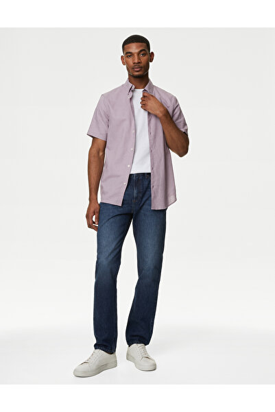 Marks & Spencer Regular Fit Kısa Kollu Keten Gömlek