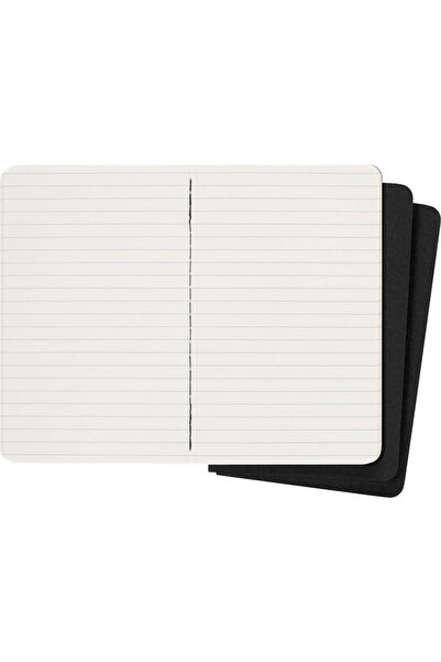 Moleskine Striped Cahier Notepad Set of 3 Pocket Size Black