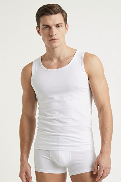 TURAY Premium Soft Basic 100% Cotton Combed White Men's Undershirt 6-Pack