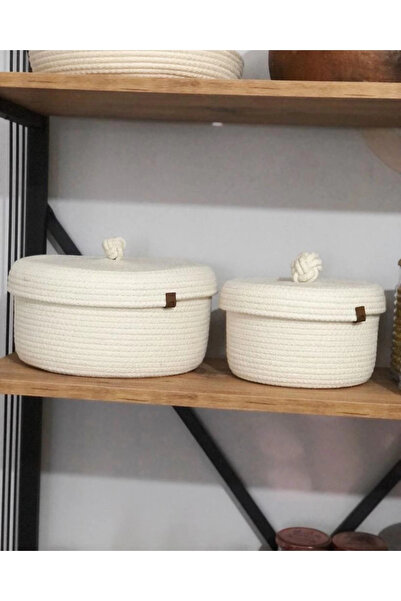 epncollection Set de 2 coșuri multifuncționale cu capac