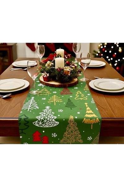 Sahra İpek Yılbaşı desenli runner