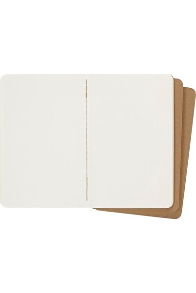Moleskine Unlined Cahier Notepad Set of 3 Pocket Size Kraft Brown
