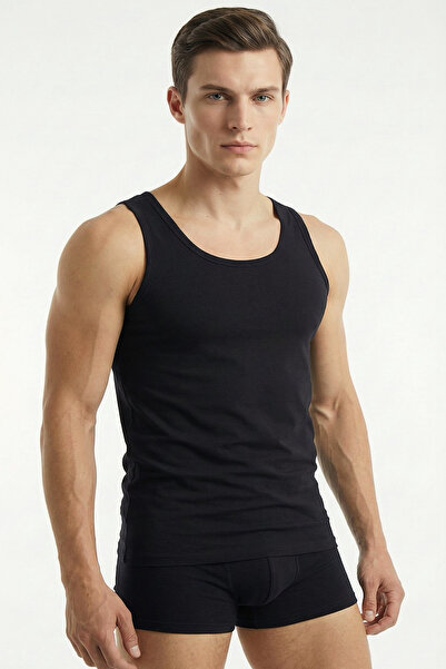 TURAY Premium Soft Basic 100% Cotton Combed Black Men's Undershirt 6-Pack