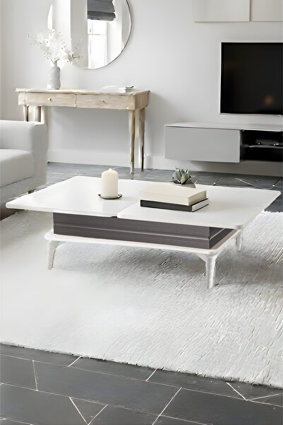 Liya Lotus Akıllı Sehpa Sihirli Sehpa ORTA SEHPA Salon Sehpası Yemek Masası 5 Kademeli Ekru