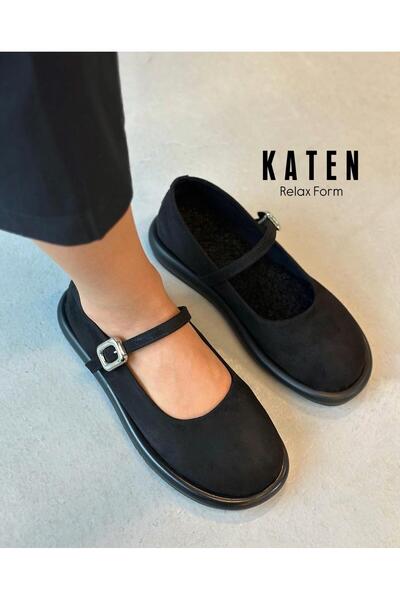 Zuum Γυναικεία παπούτσια Katen Daily Mary Jane - Μαύρο σουέτ