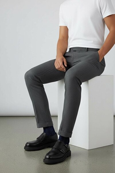 İST FİDAN KUNDURA Erkek FLOTHER Çift Tokalı Hakiki Deri Siyah  Casual Ayakkabı