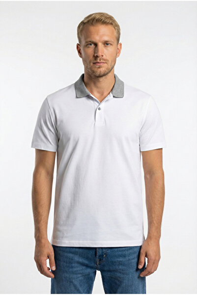 Cottonland Erkek ATLAS Polo Yaka Kısa Kollu Düğmeli Merserize Penye T-Shirt B...