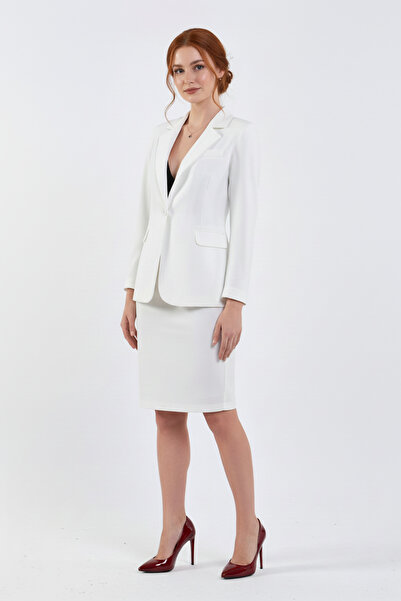 Volanlı Ceket Etek Takım