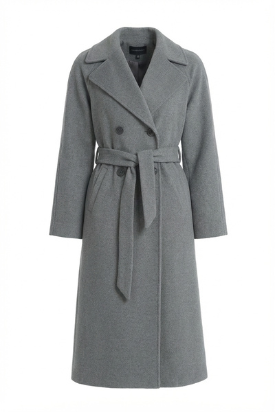 Soydan Güner Kruvaze Reglan Kol %50 Saf Yün Ara Boy (120CM) Kaban Gri 1280