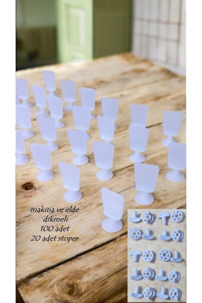 Kezban Tekstil Buton pentru perdea cusut la mașină 100 bucăți + ruleta cu șur...