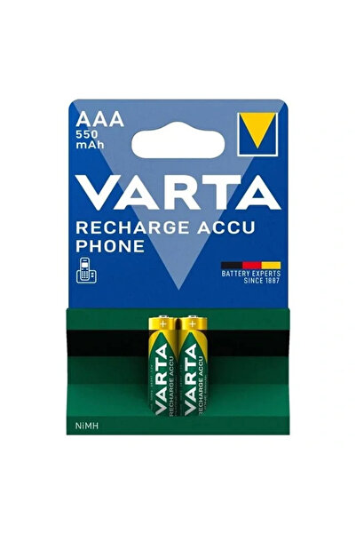 Varta Ni-mh 1.2 Volt 550 Ma Hr03 Aaa Şarjlı 2'li İnce Kalem Pil 56663
