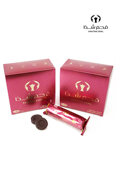 Shatha Charcoal Shaza fast-lighting incense charcoal, two tablets, two cartons (red)