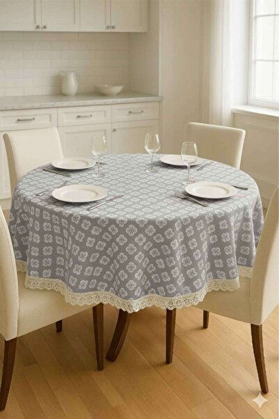 Rona Home Round Tablecloth Stylish Luxury Elegant Modern Durable Fabric Dowry Table Cloth
