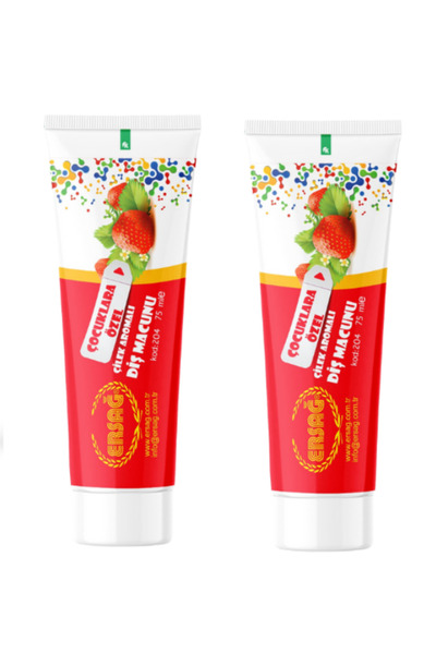 Ersağ Çilek Aromalı Diş Macunu 75ml Bitkisel Içerikli 2 Adet
