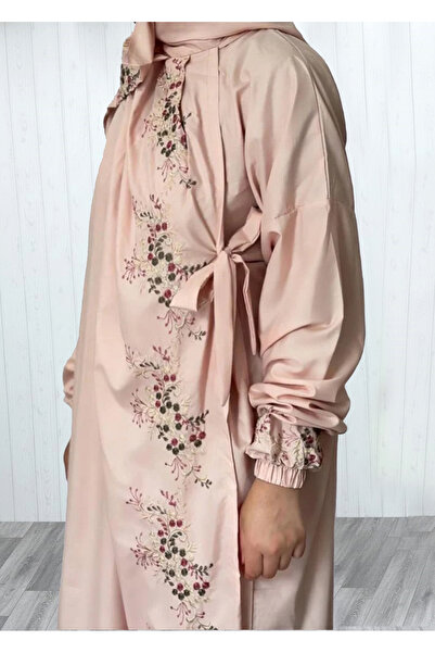 SDD Cool and heavy cotton prayer sheet with unique embroidery and a matching headscarf; wide and comfortable.