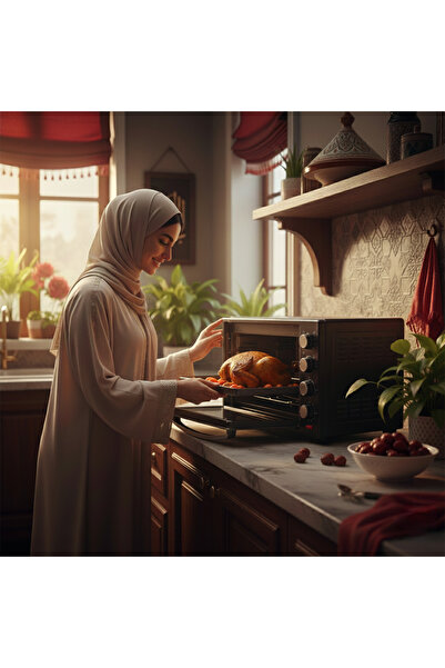 INNOTECH فرن كهربائي سعة 60 لترًا - 2000 واط، 4 مقابض تحكم، شواية دوارة + الحمل الحراري، تحكم في درجة الحرارة من 100 إلى 250 درجة مئوية