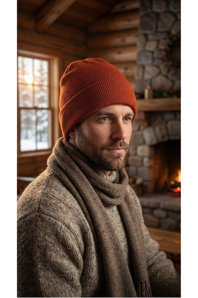 OnMyHead Πλεκτό καπέλο μπερέ σε χρώμα πλακάκι