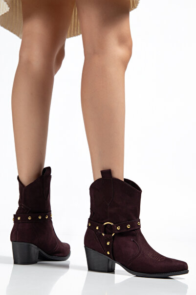 MS SUGAR SHOES Western Cowboy Γυναικείες Κεντημένες Κοντές Μπότες με λεπτομέρεια Troc