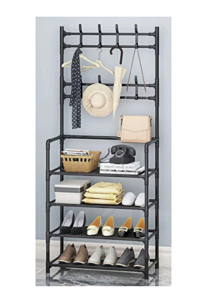 ENAGRO Organizer/Shoe Rack/Hanger, Dimensions: 80x29.5x154cm, Color: Black