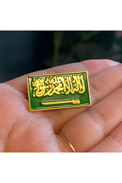 Generic شارة دبوس مستطيلة مطلية بالمينا المعدنية تحمل العلم الوطني الدبلوماسي للمملكة العربية السعودية