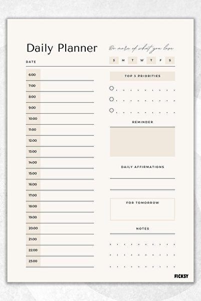 Ficksy مخطط يومي - مقاس A4 للقيام به - 30 ورقة - مخطط يومي