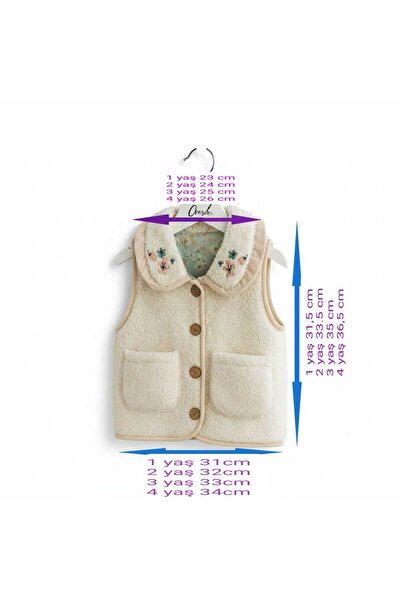 MİLAYS LİFE HOME COLLECTİON ДІВЧАТКА WELSOFT ВІВЧАТИЙ ВЗОР ЦВІТКОВИЙ ВИШИВАНИЙ КИШЕНЯ 1-4 РОКИ ЖИЛЕТ