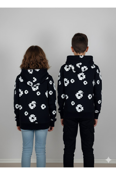 YusGos Unisex Girls/Boys Cotton Hooded Denim Tears Printed High Quality Sweatshirt (3-15 Years) Gray 8-9 Y