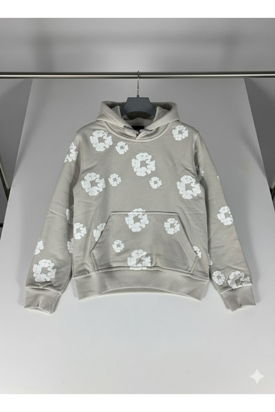 YusGos Unisex Girls/Boys Cotton Hooded Denim Tears Printed High Quality Sweatshirt (3-15 Years) Gray 8-9 Y