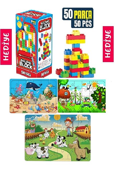 MAKETÇİNİZ 3 Adet Ahşap 24 Parça Eğitici Yapboz Puzzle Seti+ Hediye 50 Parça ...