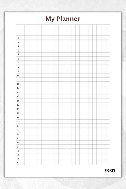 Ficksy مخطط شهري يومي متعدد الأغراض - مقاس A4 - 30 ورقة - مخطط