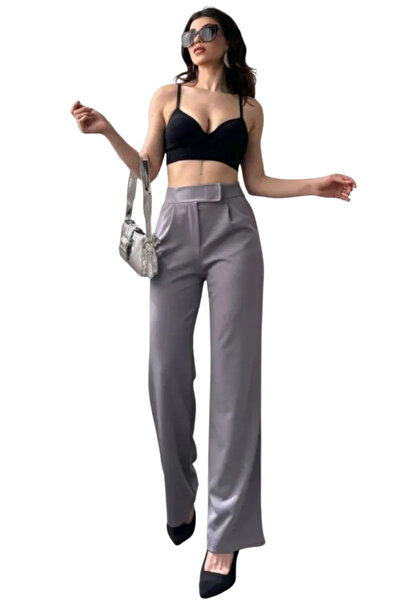 Evyora Palazzo Pants - Gray