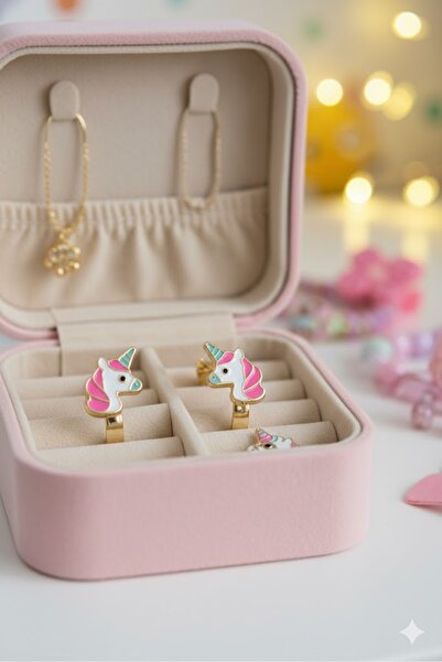 Dorvina Çocuk Küpe Pirinç Unicorn Model Gold Renk Kararmaz | Şık ve Dayanıklı...