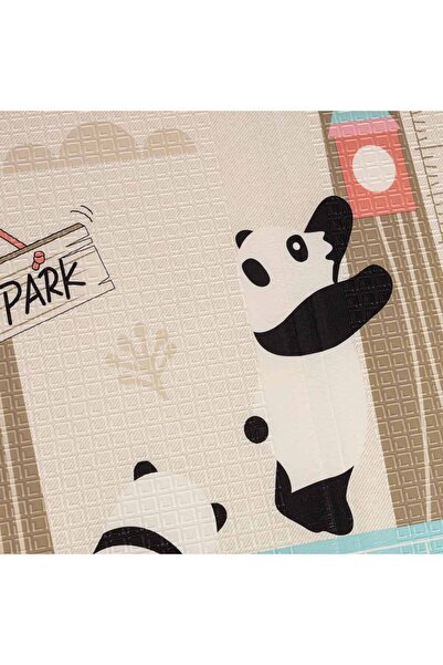 CIUPIGo Educational double-sided folding foam mat - Panda Street 180 x 200 x 1 cm