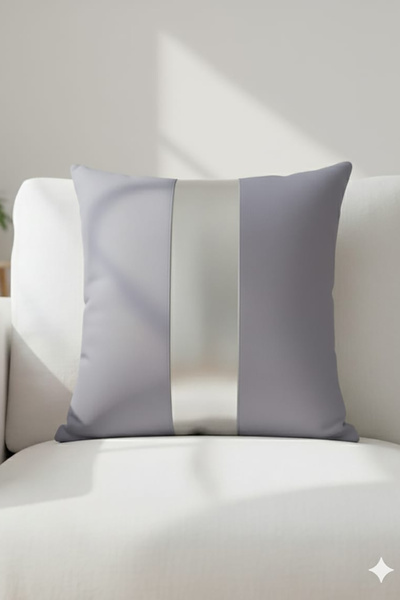 Nisahometeks Silver Detail Throw Pillow Cover Stain Resistant Erasable