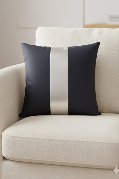 Nisahometeks Silver Detail Throw Pillow Cover Stain Resistant Erasable