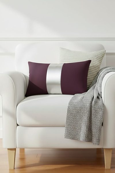 Nisahometeks Silver Detail Throw Pillow Cover Stain Resistant Erasable