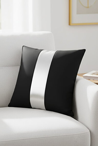 Nisahometeks Silver Detail Throw Pillow Cover Stain Resistant Erasable