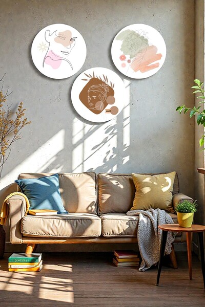 Nod Aesthetic Boho Art 3-Piece Painting Set, Stylish Decorative Ornament, Liv...