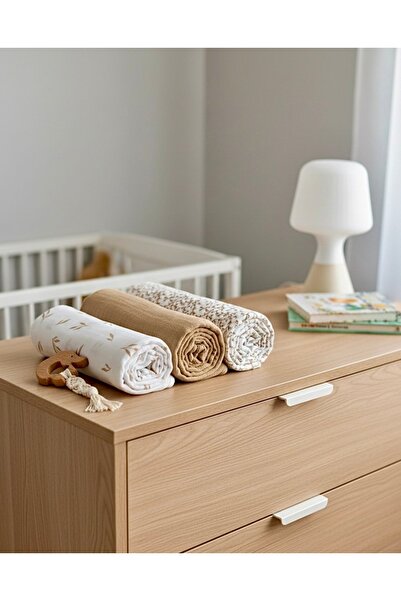Sahra İpek %100 Organik Pamuk Müslin Örtü & Müslin Battaniye 3lü Set